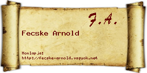 Fecske Arnold névjegykártya