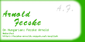 arnold fecske business card